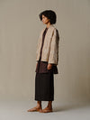INTO THE EAST 25 Autumn/Winter Tussah Silk Patchwork Cardigan Jacket ITE-E1DGSS012SD22JK-SHA Sand